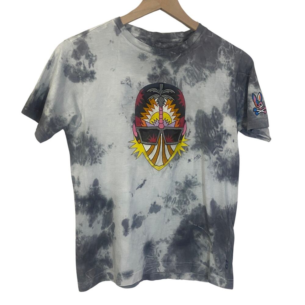 Psycho Bunny Upcycled Tie Dye Embroidery T-Shirt Daddy Yankee Raul Urias Collab - Picture 1 of 9